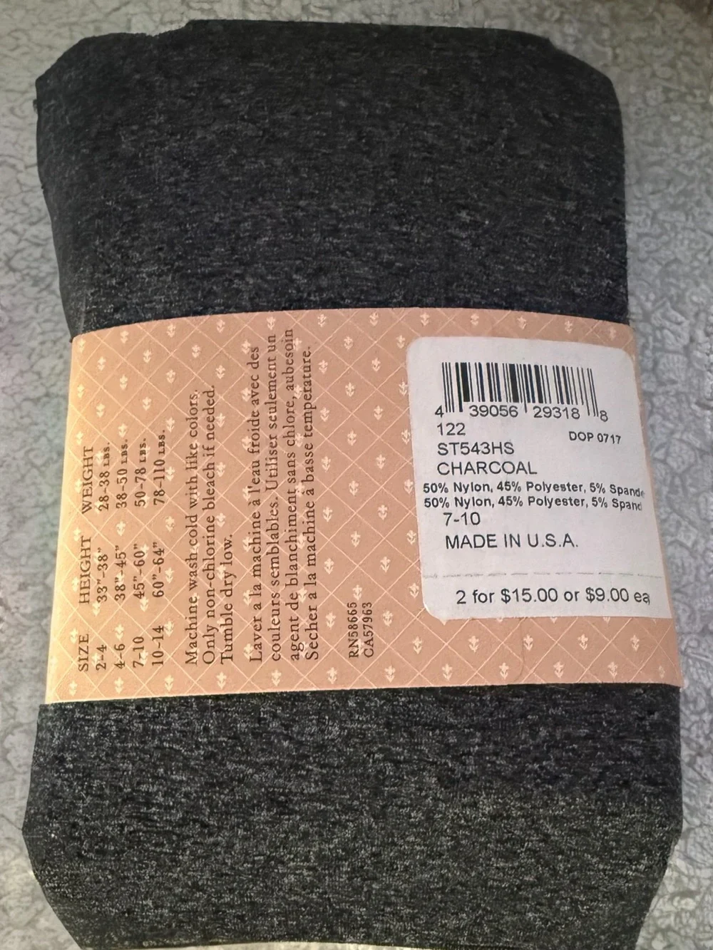 Ruby & Bloom Microfiber Footed Tights from Nordstrom - Charcoal Size 7-10 Yrs